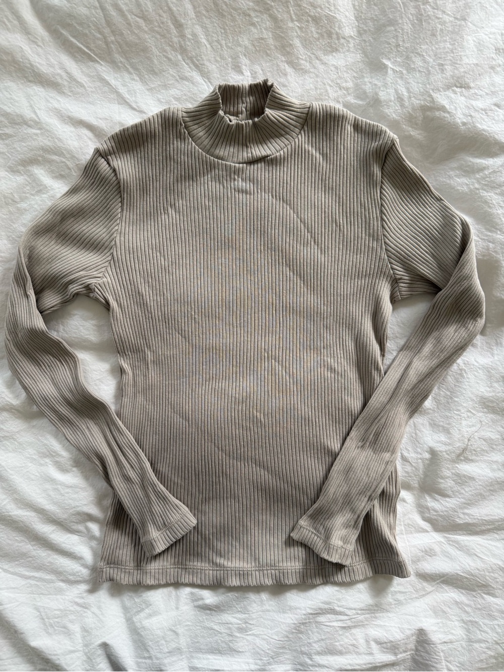 Women’s Ribbed Mock Neck Sweater - Taupe